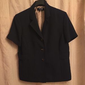 Kasper Black Blazer Short-Sleeved Professional Jacket